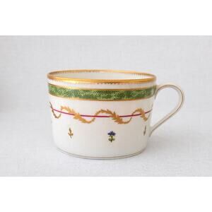 Antique Haviland Limoges France “Tiffany” Vieux Paris Coffee Cup Gold Trim Green